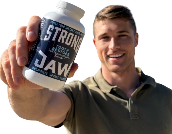 CEO holding a bottle of Tooth Restore
